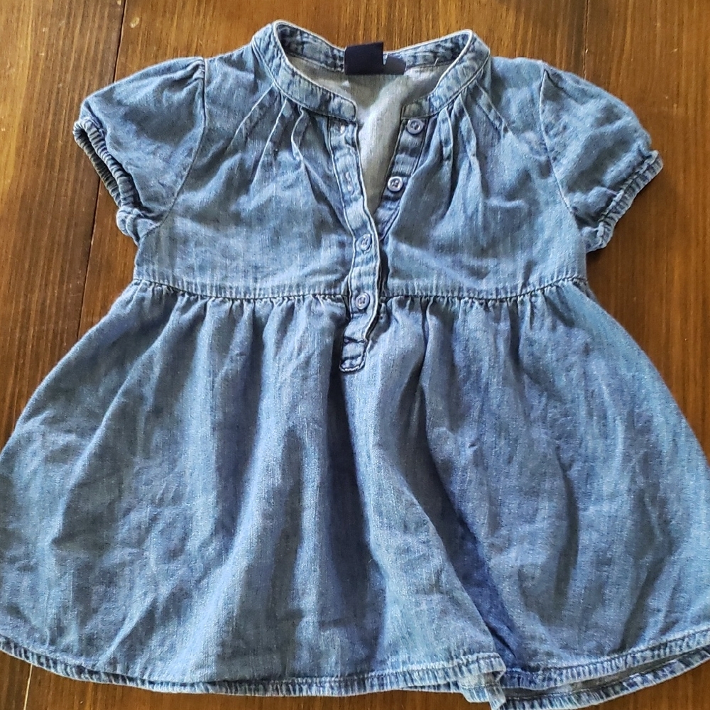 GAP Girls Light Blue Chambray Button-Pleat Tunic
